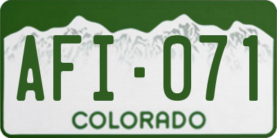 CO license plate AFI071