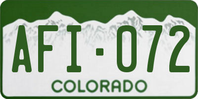 CO license plate AFI072
