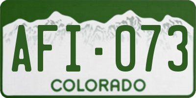 CO license plate AFI073