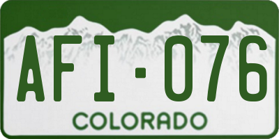 CO license plate AFI076