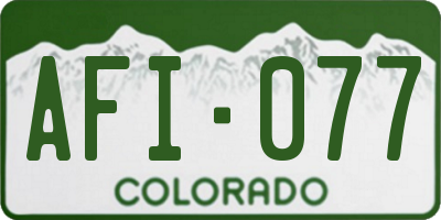 CO license plate AFI077