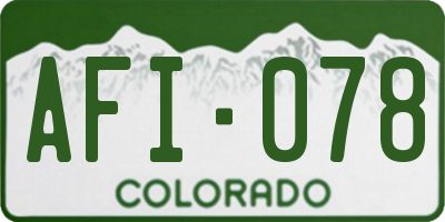 CO license plate AFI078
