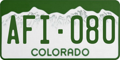 CO license plate AFI080