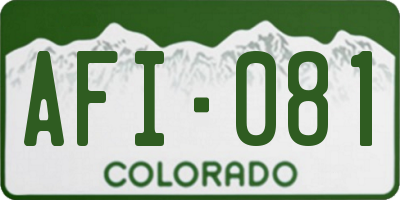 CO license plate AFI081