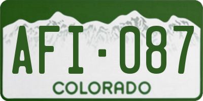 CO license plate AFI087