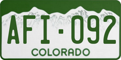 CO license plate AFI092