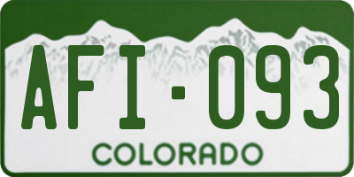 CO license plate AFI093