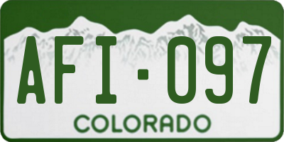 CO license plate AFI097