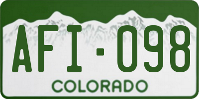 CO license plate AFI098