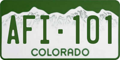 CO license plate AFI101