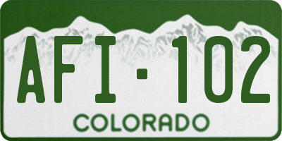 CO license plate AFI102