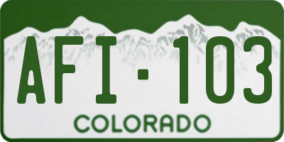 CO license plate AFI103