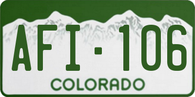 CO license plate AFI106