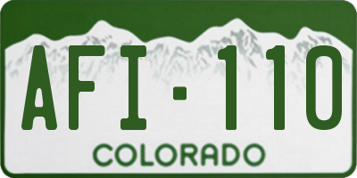 CO license plate AFI110