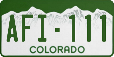 CO license plate AFI111