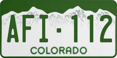 CO license plate AFI112