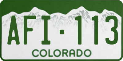 CO license plate AFI113