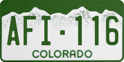 CO license plate AFI116
