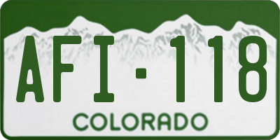 CO license plate AFI118
