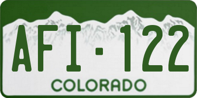 CO license plate AFI122