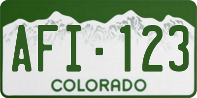 CO license plate AFI123