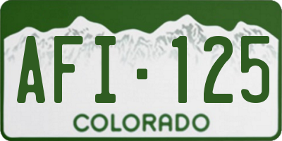 CO license plate AFI125