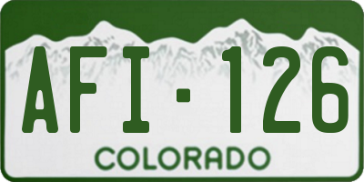 CO license plate AFI126
