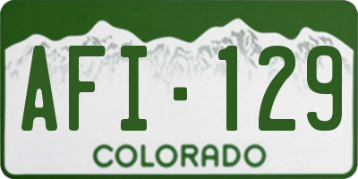 CO license plate AFI129