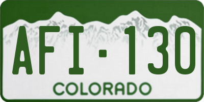 CO license plate AFI130
