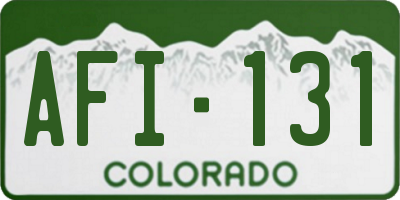 CO license plate AFI131
