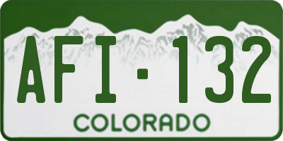 CO license plate AFI132