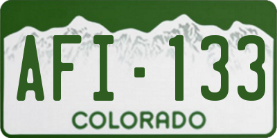 CO license plate AFI133