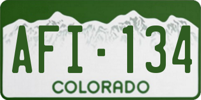CO license plate AFI134