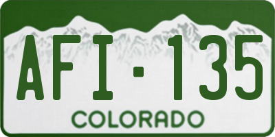 CO license plate AFI135