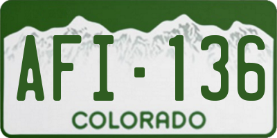 CO license plate AFI136