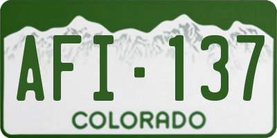 CO license plate AFI137