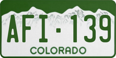 CO license plate AFI139