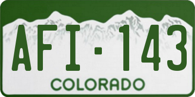 CO license plate AFI143