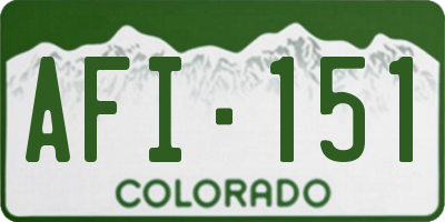 CO license plate AFI151