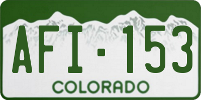 CO license plate AFI153