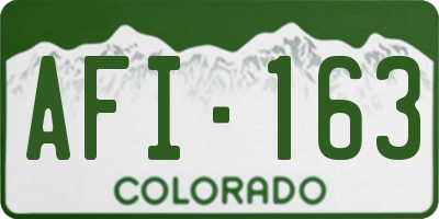 CO license plate AFI163