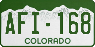CO license plate AFI168