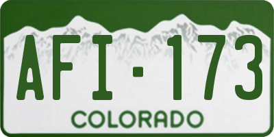 CO license plate AFI173