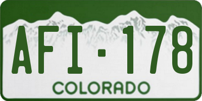CO license plate AFI178