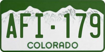 CO license plate AFI179