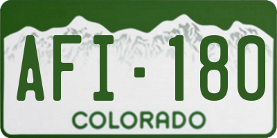 CO license plate AFI180