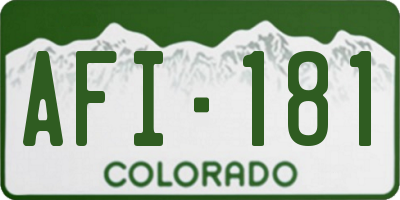 CO license plate AFI181