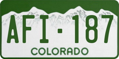 CO license plate AFI187