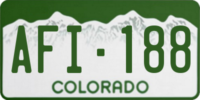 CO license plate AFI188