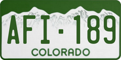 CO license plate AFI189